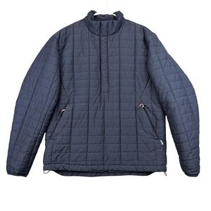 OOBE Jacket Mens Medium Blue Quilted Snap Front Insulated Pullover Outdoor